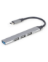 Gembird UHB-CM-U3P1U2P3-03 hub de interfaz USB 3.2 Gen 1 (3.1 Gen 1) Type-C 5000 Mbit/s Plata
