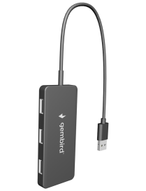 Gembird UHB-U2P4-04 hub de interfaz USB 2.0 480 Mbit/s Negro