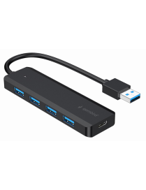 Gembird UHB-U3P4P-02 hub de interfaz USB 3.2 Gen 1 (3.1 Gen 1) Type-A 5000 Mbit/s Negro