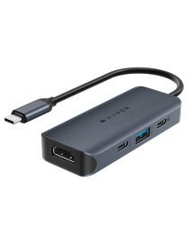 HYPER HD4001GL hub de interfaz USB 3.2 Gen 1 (3.1 Gen 1) Type-C 10000 Mbit/s Azul, Gris