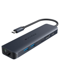 HYPER HD4003GL hub de interfaz USB 3.2 Gen 1 (3.1 Gen 1) Type-C 10000 Mbit/s Azul, Gris