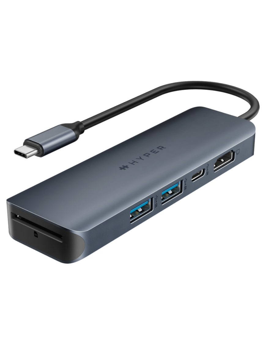 HYPER HD4003GL USB 3.2 Gen 1 (3.1 Gen 1) Type-C 10000 Mbit/s Azul, Gris