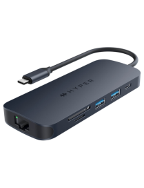 HYPER HD4004GL hub de interfaz USB 3.2 Gen 1 (3.1 Gen 1) Type-C 10000 Mbit/s Azul, Gris