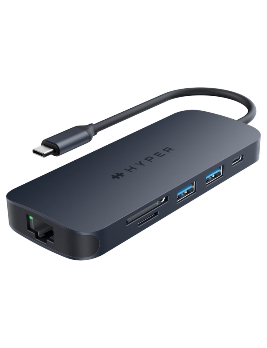 HYPER HD4004GL hub de interfaz USB 3.2 Gen 1 (3.1 Gen 1) Type-C 10000 Mbit/s Azul, Gris