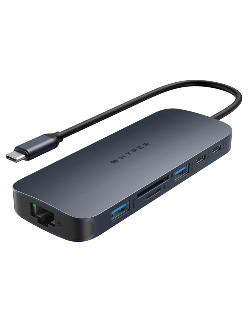 HYPER HD4005GL hub de interfaz USB 3.2 Gen 1 (3.1 Gen 1) Type-C 10000 Mbit/s Azul, Gris