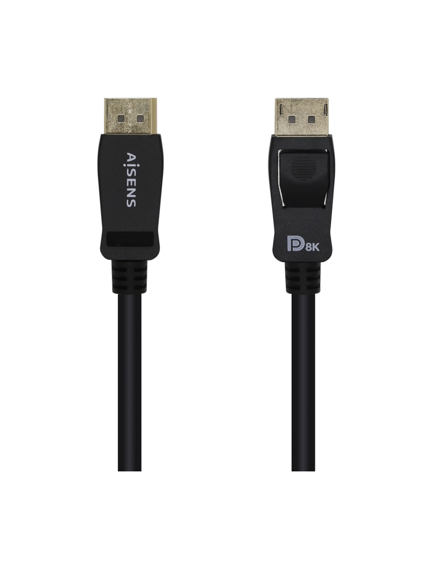 AISENS Cable Displayport Certificado V1.4 8k@60hz, DP/M-DP/M, Negro, 2.0m