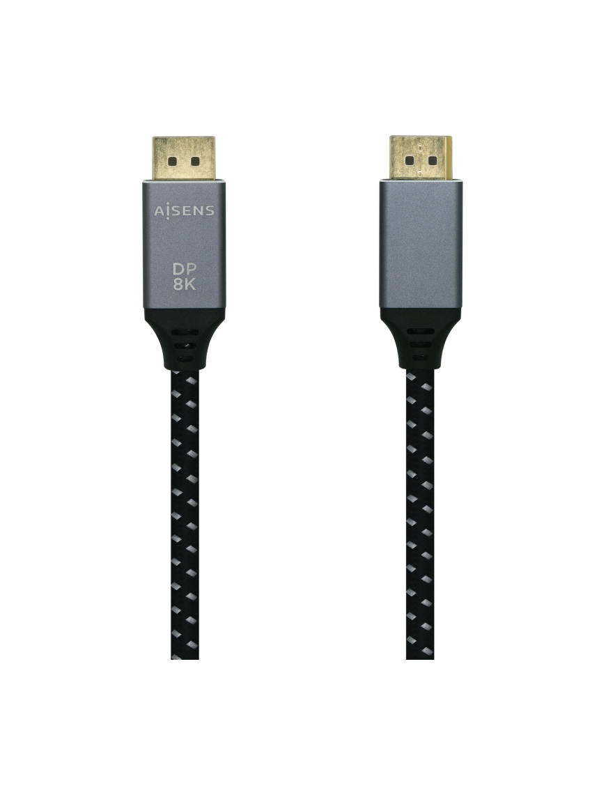 AISENS Cable Displayport V1.4 8k@60hz, DP/M-DP/M, Gris/Negro, 3.0m