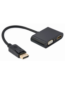 Gembird A-DPM-HDMIFVGAF-01 cable DisplayPort 0,1 m Negro