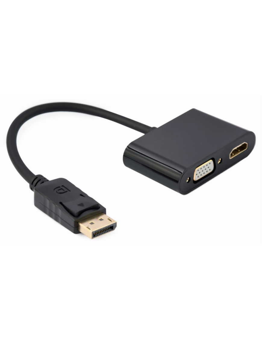 Gembird A-DPM-HDMIFVGAF-01 cable DisplayPort 0,1 m Negro