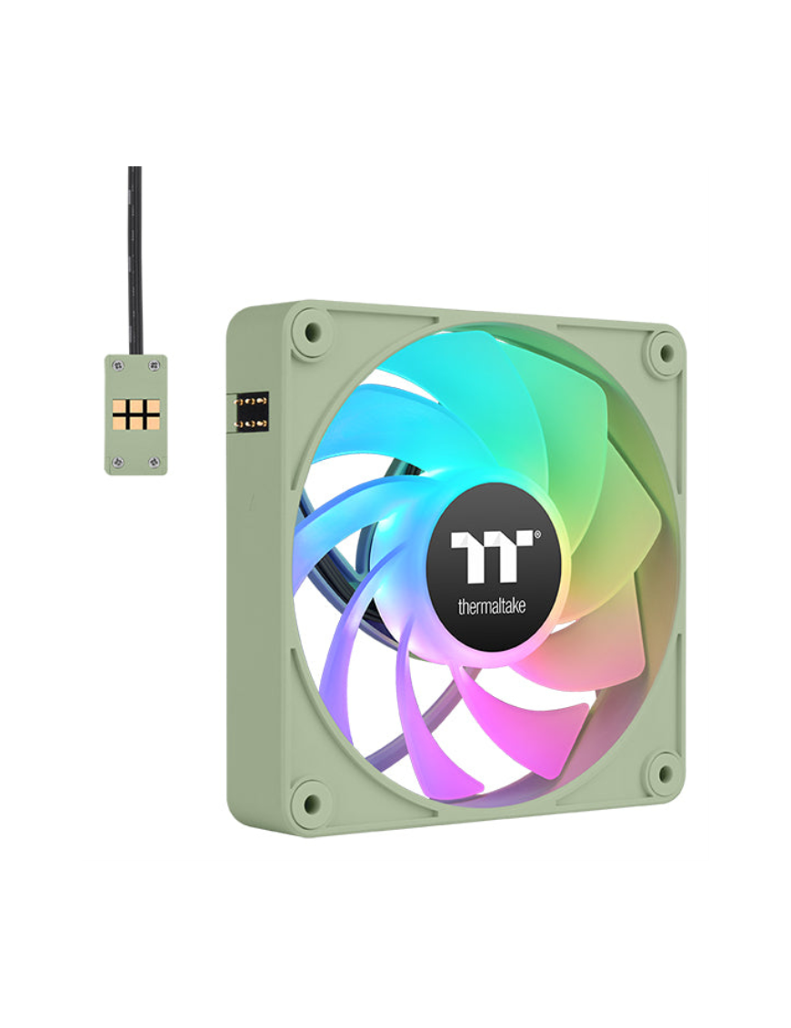 Thermaltake CL-F198-PL12MG-A sistema de refrigeración para ordenador Carcasa del ordenador Ventilador 12 cm Verde 3 pieza(s)