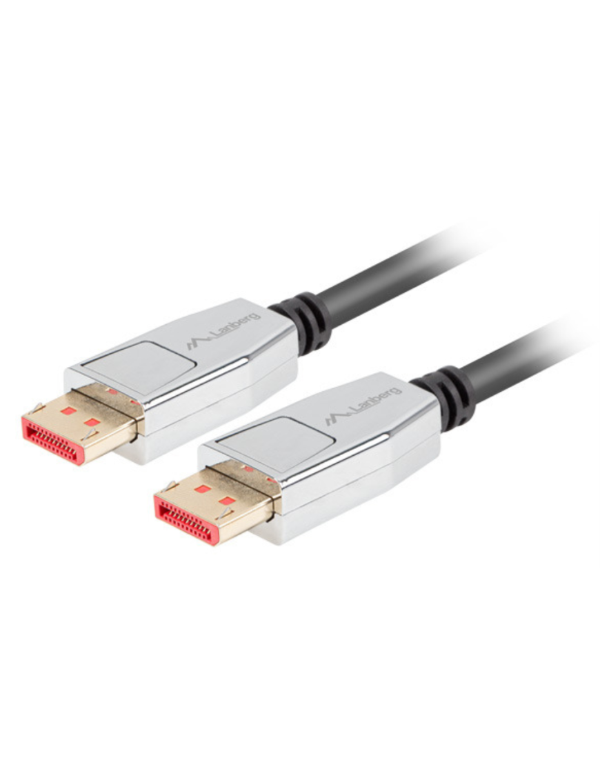 Lanberg CA-DPDP-20CU-0010-BK cable DisplayPort 1 m Negro, Plata