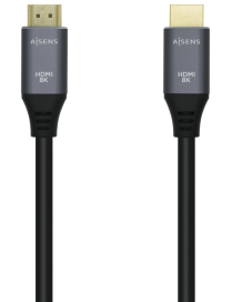 AISENS Cable HDMI V2.1 Ultra Alta Velocidad / HEC 8k@60Hz 48Gbps, A/M-A/M, Gris/Negro, 2.0m