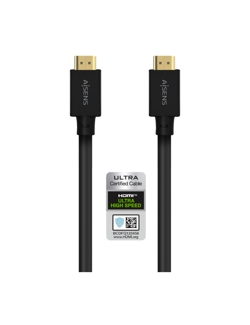 AISENS Cable HDMI V2.1 Ultra Alta Velocidad / Hec 8K@60Hz 48Gbps, A/M-A/M, Negro, 5.0M