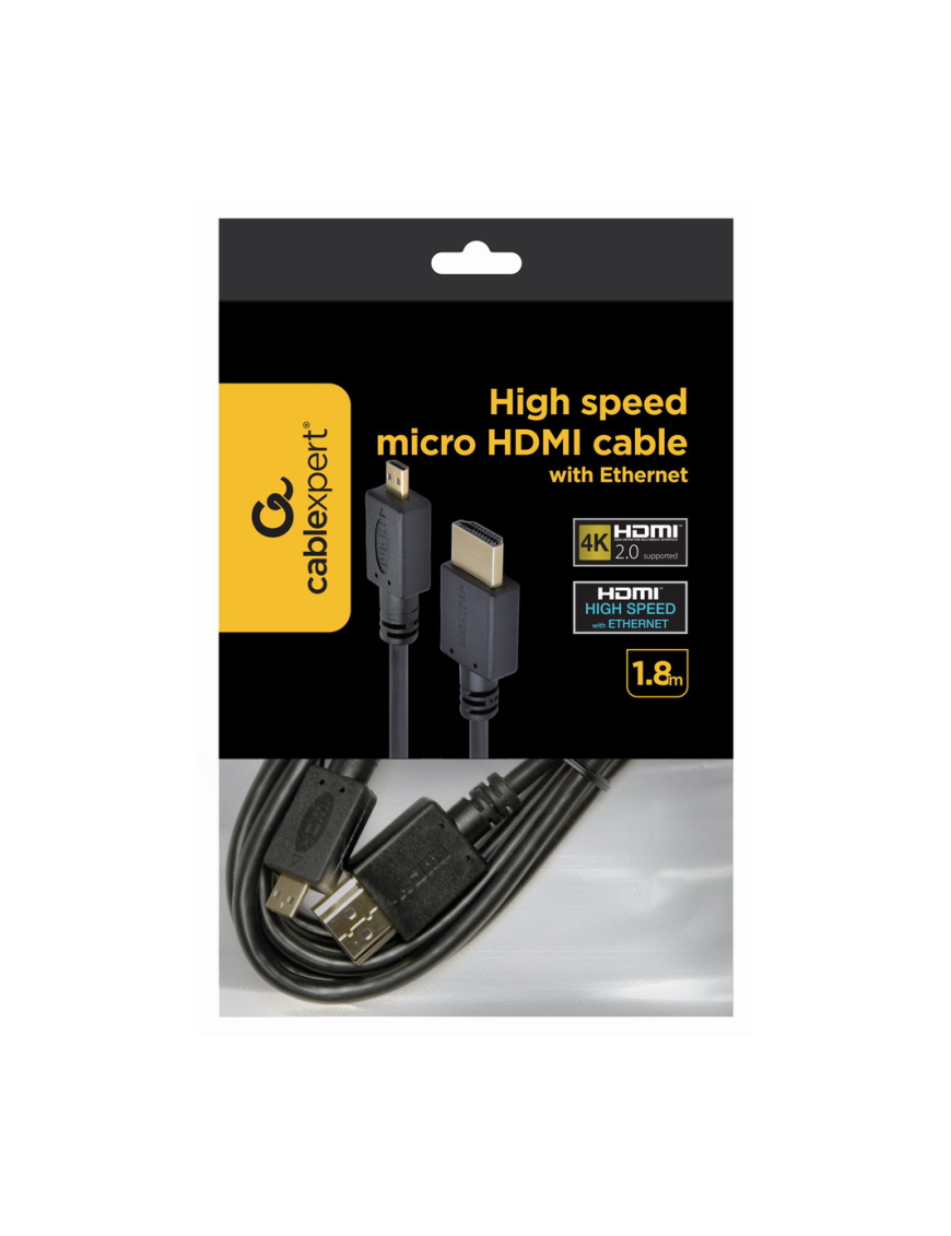 Gembird 1.8m HDMI-M/micro HDMI-M cable HDMI 1,8 m HDMI tipo A (Estándar) HDMI tipo D (Micro) Negro