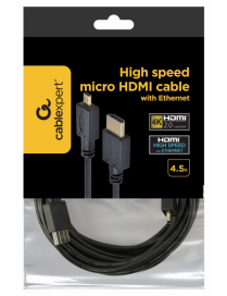 Gembird 4.5m HDMI-M/micro HDMI-M cable HDMI 4,5 m HDMI tipo A (Estándar) HDMI tipo D (Micro) Negro