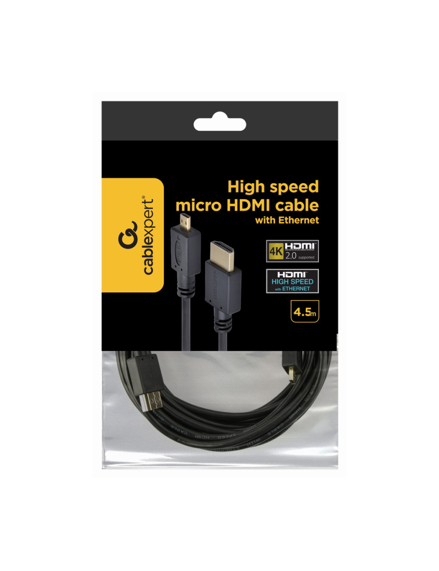 Gembird 4.5m HDMI-M/micro HDMI-M cable HDMI 4,5 m HDMI tipo A (Estándar) HDMI tipo D (Micro) Negro