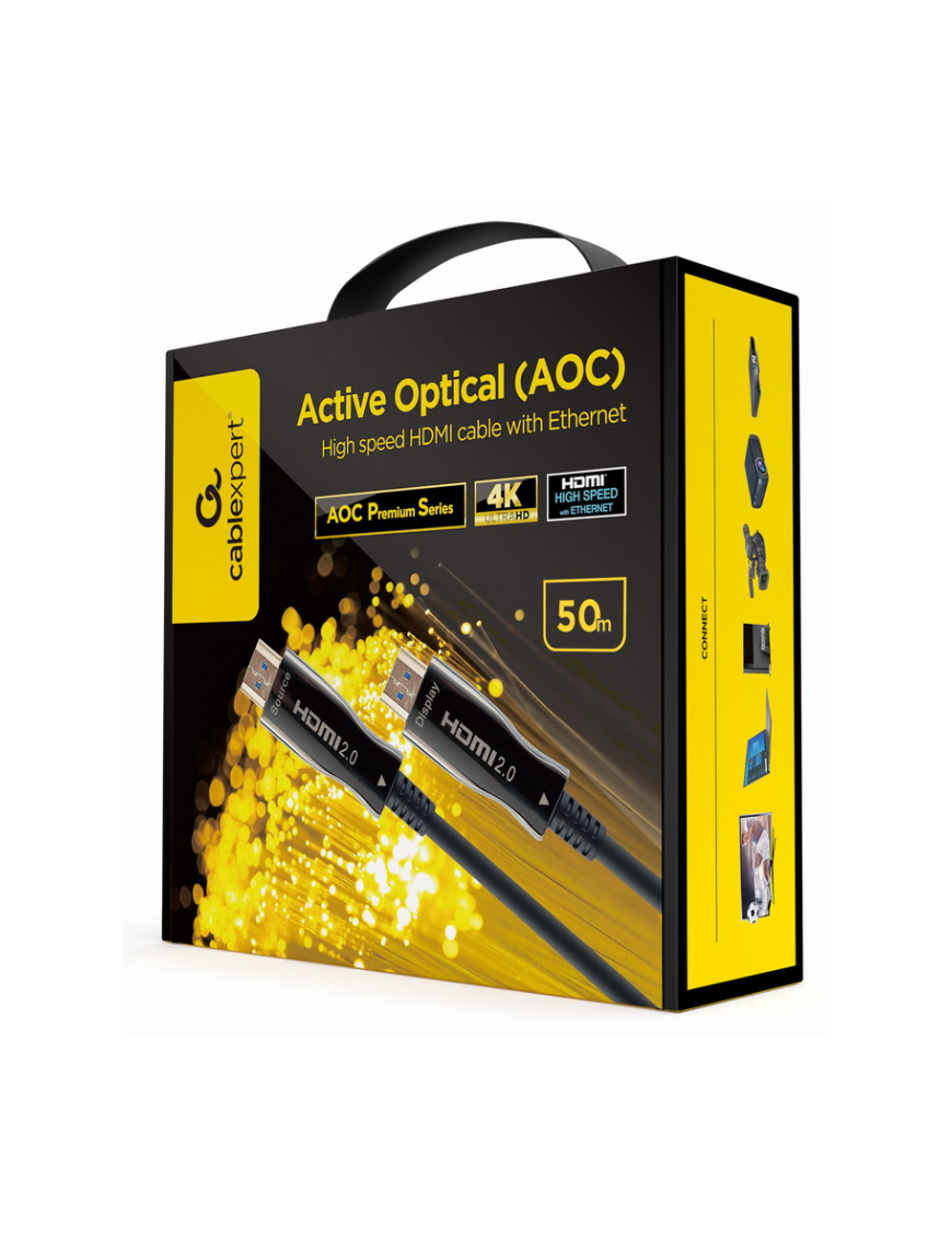 Gembird CCBP-HDMI-AOC-50M-02 cable HDMI HDMI tipo A (Estándar) Negro
