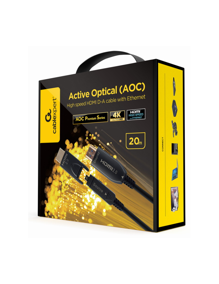 Gembird CCBP-HDMID-AOC-20M cable HDMI HDMI tipo A (Estándar) Negro