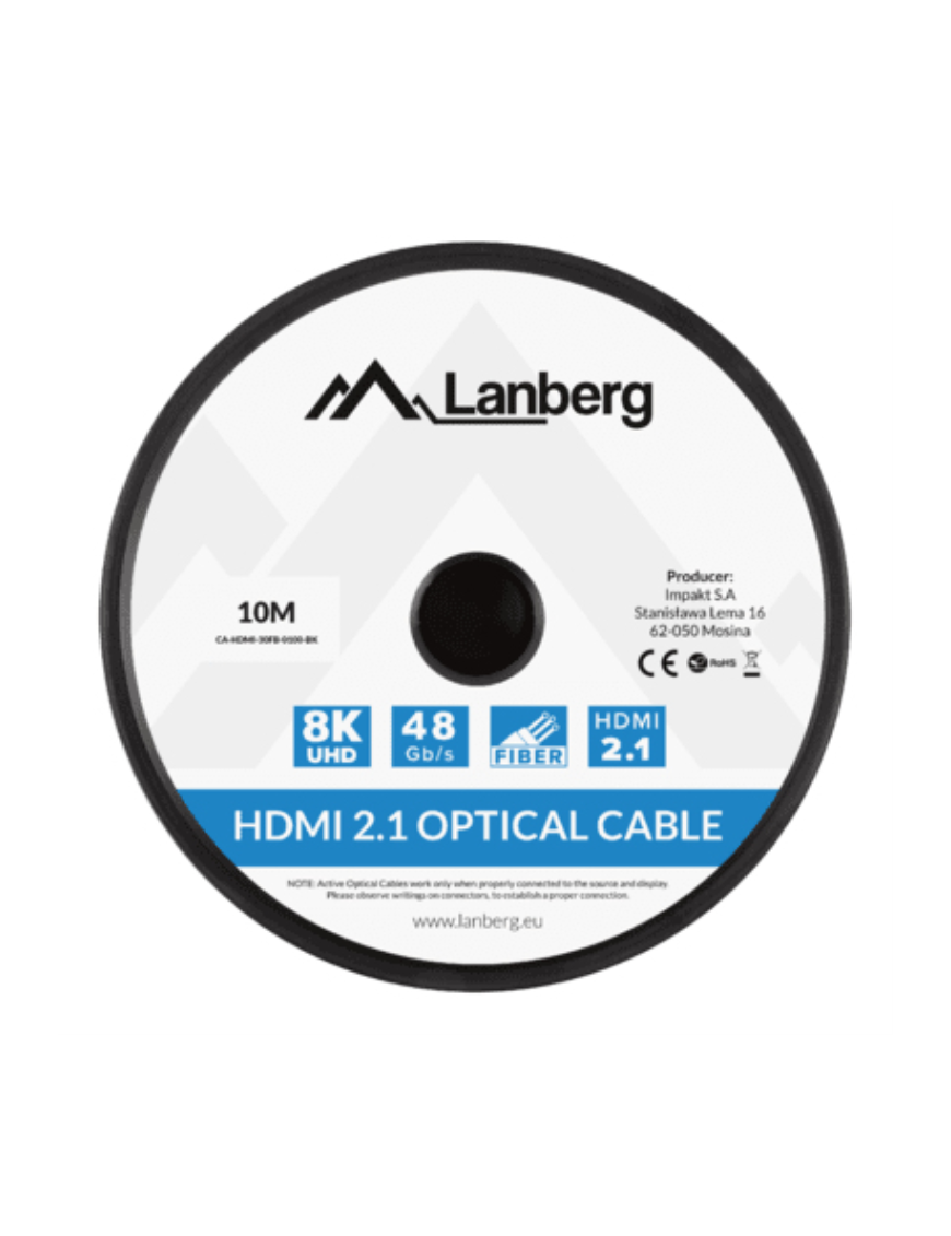 Lanberg CA-HDMI-30FB-0100-BK cable HDMI 10 m HDMI tipo A (Estándar) Negro