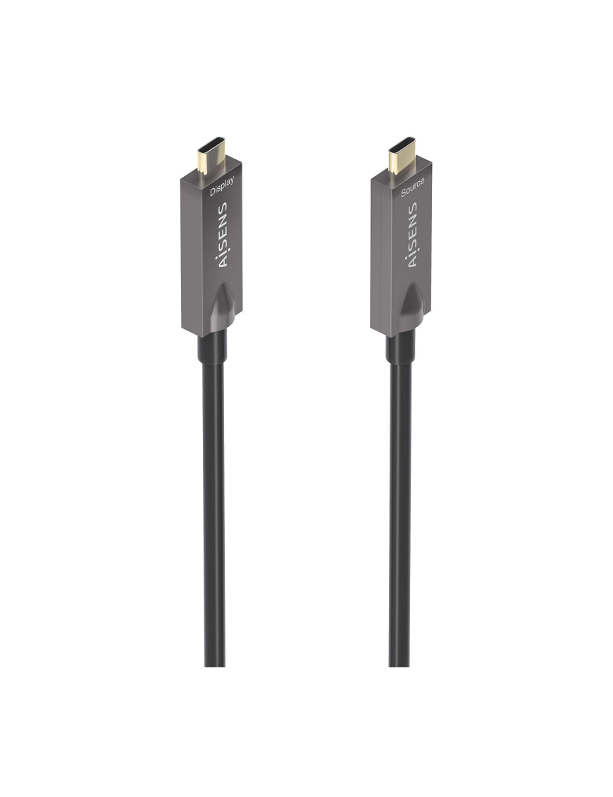AISENS - Cable USB 3.1 Gen2 10Gbps AOC 4K@60Hz 3A 60W E-Marker, tipo USB-C/M-USB-C/M, Negro, 10m