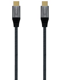 AISENS – USB 3.2 Gen2x2 Aluminum Cable 20Gbps 8K@30Hz 5A 100W E-Mark, Type USB-C/M-USB-C/M, Grey, 1.5 m