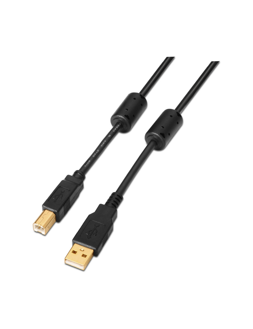 AISENS A101-0010 cable USB USB 2.0 3 m USB A USB B Negro