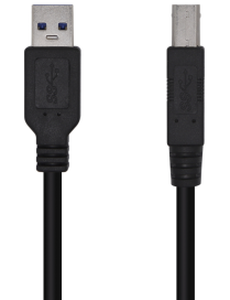AISENS Cable USB 3.0 Impresora Tipo A/M-B/M, Negro, 2.0m
