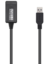 AISENS Cable USB 3.0 Prolongador Con Amplificador, Tipo A/M-A/H, Negro, 5.0m
