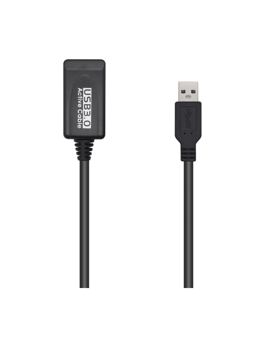 AISENS Cable USB 3.0 Prolongador Con Amplificador, Tipo A/M-A/H, Negro, 5.0m