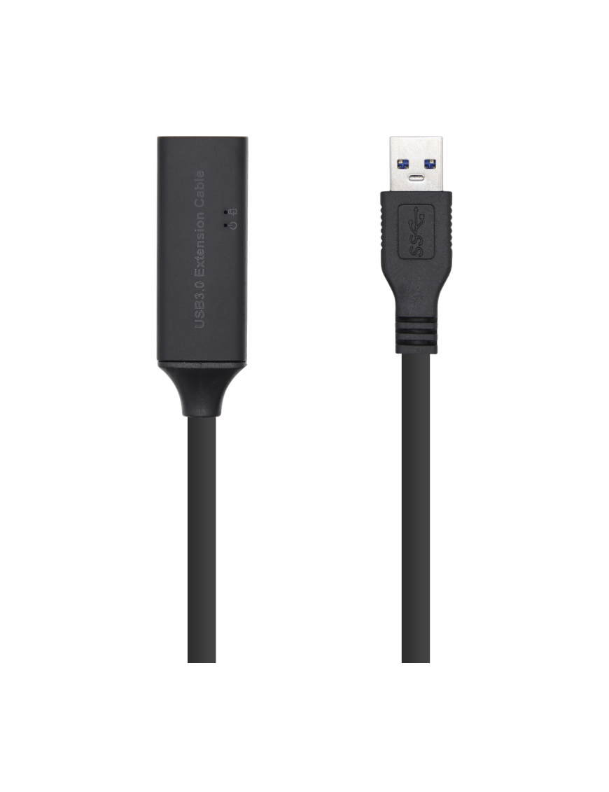 AISENS Cable USB 3.0 Prolongador Con Amplificador, Tipo A/M-A/H, Negro, 5.0m