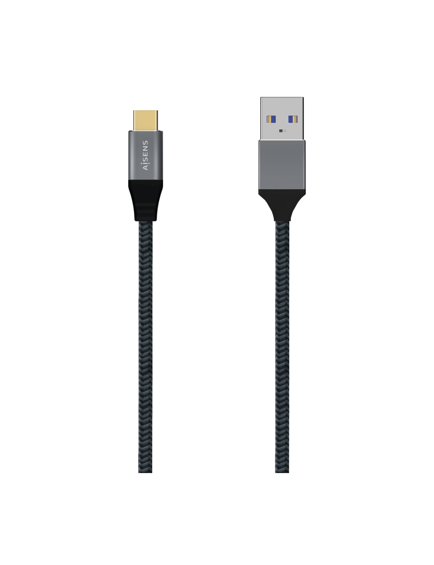 AISENS Cable USB 3.1 Gen2 Aluminio 10Gbps 3A, Tipo USB-C/M-A/M, Gris, 1.5M