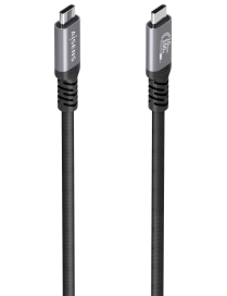 AISENS Cable USB 3.2 Gen2 Aluminio 10Gbps 8K@30Hz 5A 100W E-Mark, Tipo USB-C/M-USB-C/M, Negro, 5.0m