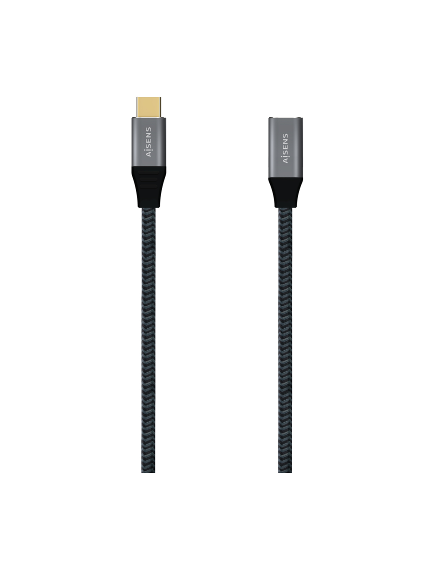 AISENS Cable USB 3.2 Gen2X2 Aluminio 20Gbps 5A 100W, Tipo USB-C/M-USB-C/H, Gris, 1.0M