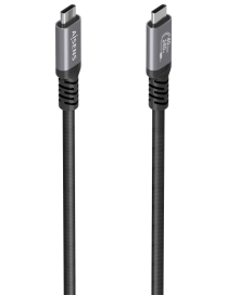 AISENS Cable USB4 Gen3x2 Aluminio 40Gbps 8K@60Hz 5A 48V 240W E-Mark, Tipo USB-C/M-USB-C/M, Negro, 1.5m