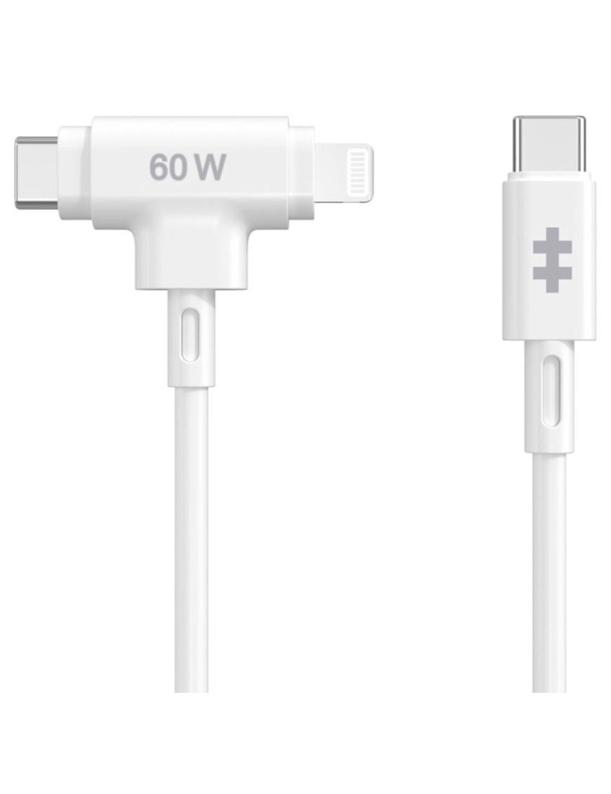 HYPER HyperJuice cable USB USB 2.0 1,5 m USB C USB C/Lightning Blanco