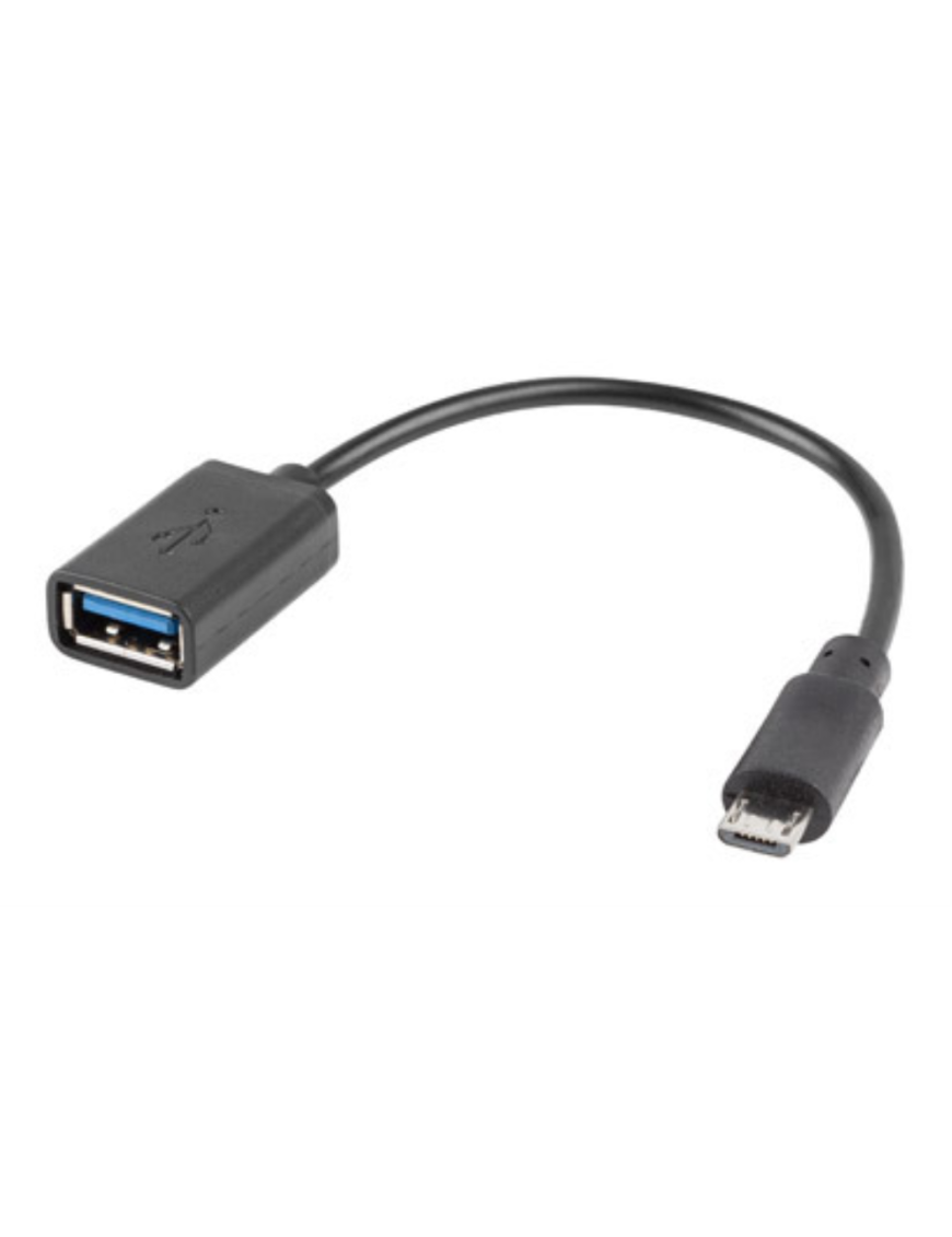 Lanberg AD-OTG-UM-01 cable USB USB 2.0 0,15 m Micro-USB A USB A 0,48 Gbit/s Negro