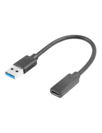 Lanberg AD-UC-UA-03 cable USB USB 3.2 Gen 1 (3.1 Gen 1) 0,15 m USB type A USB Tipo C Negro