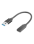 Lanberg AD-UC-UA-03 cable USB USB 3.2 Gen 1 (3.1 Gen 1) 0,15 m USB type A USB Tipo C Negro
