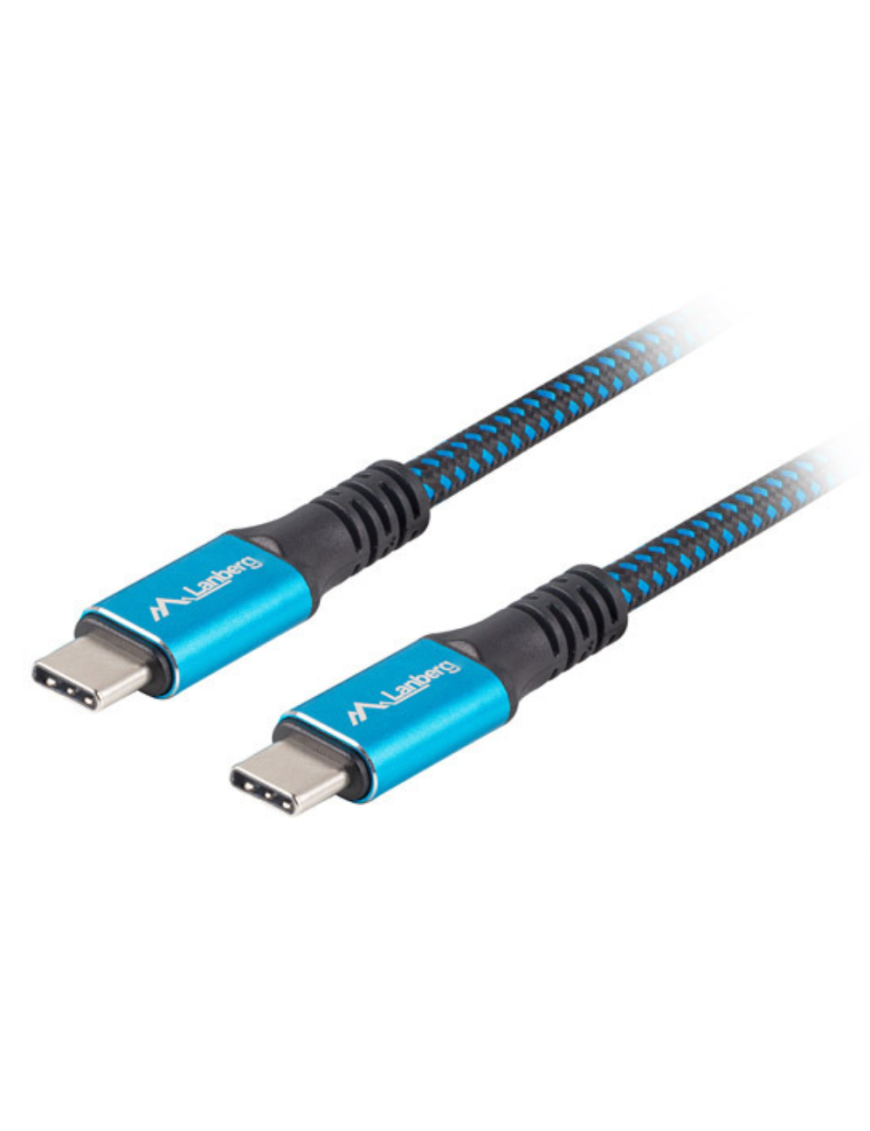 Lanberg CA-CMCM-45CU-0005-BK cable USB USB4 Gen 2x2 0,5 m USB C Negro, Azul