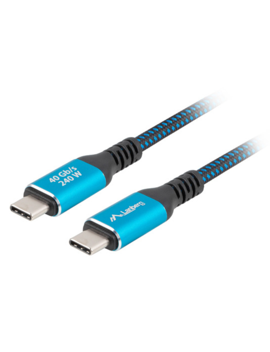 Lanberg CA-CMCM-45CU-0010-BK cable USB USB 3.2 Gen 2 (3.1 Gen 2) 1 m USB C Negro, Azul
