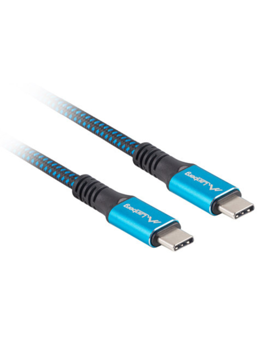 Lanberg CA-CMCM-45CU-0012-BK cable USB USB4 Gen 2x2 0,12 m USB C Negro, Azul