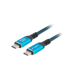 Lanberg CA-CMCM-45CU-0015-BK cable USB USB 3.2 Gen 2 (3.1 Gen 2) 1,5 m USB C Negro, Azul