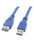 Lanberg CA-US3E-10CC-0030-B cable USB 3 m USB A Azul