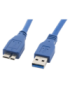 Lanberg CA-US3M-10CC-0005-B cable USB 0,5 m Micro-USB A USB A Azul