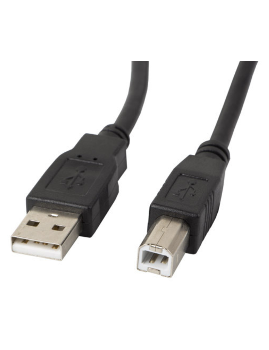 Lanberg CA-USBA-10CC-0005-BK cable USB USB 2.0 0,5 m USB B Negro