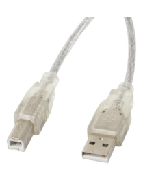 Lanberg CA-USBA-12CC-0030-TR cable USB USB 2.0 3 m USB B Transparente