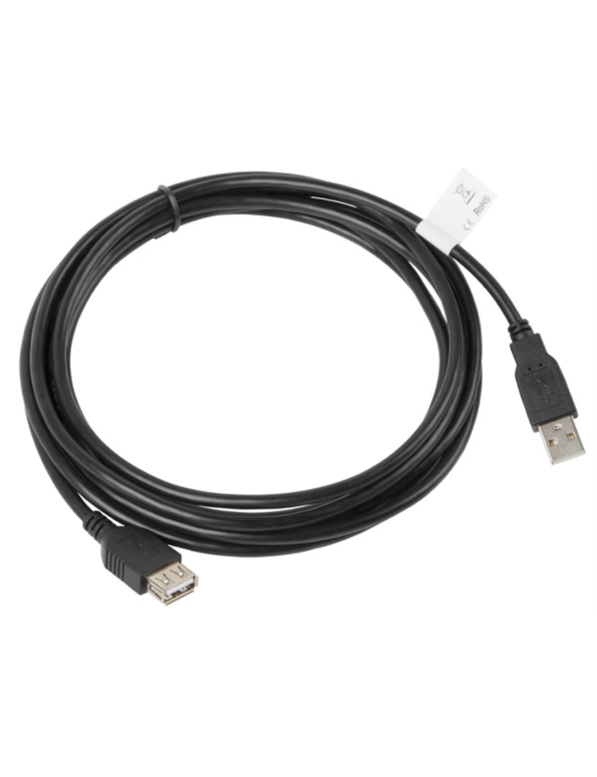 Lanberg CA-USBE-10CC-0030-BK cable USB USB 2.0 3 m USB A 0,48 Gbit/s Negro