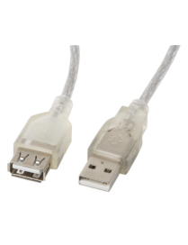 Lanberg CA-USBE-12CC-0018-TR cable USB USB 2.0 1,8 m USB A Transparente