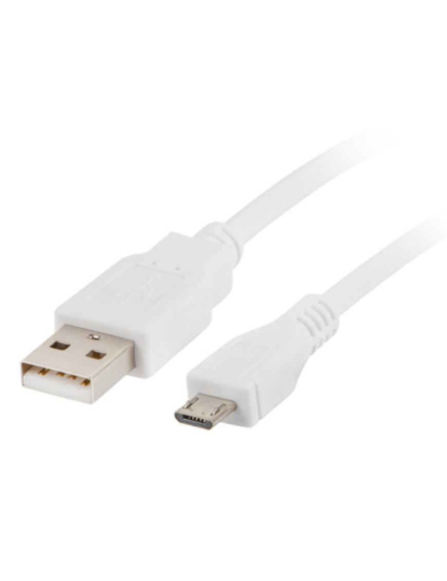 Lanberg CA-USBM-10CC-0010-W cable USB USB 2.0 1 m Micro-USB A USB A 0,48 Gbit/s Blanco