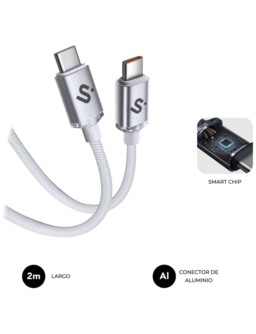 SUBBLIM CABLE OPTIMUS 60W C-C 2m WHITE